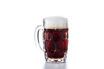 Traditional kvass beer mug isolated on white background	