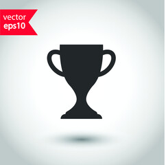Cup vector icon. First place cup flat sign design. Reward victory cup symbol. Goblet icon. Ceremony contest cup icon. EPS 10 flat symbol pictogram.