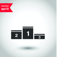 Cup vector icon. First place cup flat sign design. Reward victory cup symbol. Goblet icon. Ceremony contest cup icon. EPS 10 flat symbol pictogram.