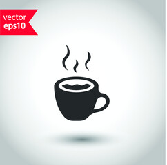 Cup of coffee vector icon. Mug vector icon. Cup of tea vector flat sign design. Cup symbol pictogram