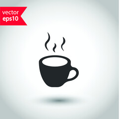 Cup of coffee vector icon. Mug vector icon. Cup of tea vector flat sign design. Cup symbol pictogram