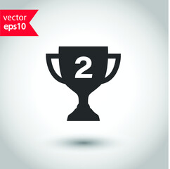 Cup vector icon. First place cup flat sign design. Reward victory cup symbol. Goblet icon. Ceremony contest cup icon. EPS 10 flat symbol pictogram.