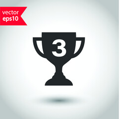 Cup vector icon. First place cup flat sign design. Reward victory cup symbol. Goblet icon. Ceremony contest cup icon. EPS 10 flat symbol pictogram.