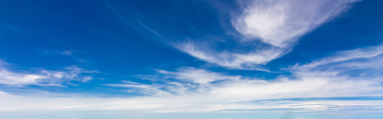 Panorama of sky and clouds nature background