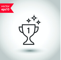 Cup vector icon. First place cup flat sign design. Reward victory cup symbol. Goblet icon. Ceremony contest cup icon. EPS 10 flat symbol pictogram.