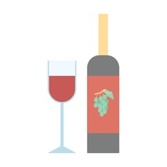 wine bottle and glass