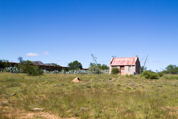 Abandoned farm labourer's cottage on a Karoo farm, South Africa