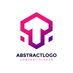 Abstract letter T arrow vector logotype Polygon Shape logo Icon.