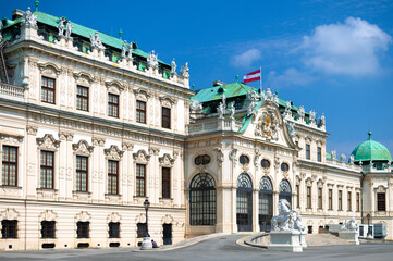 Fototapeta na wymiar VIENNA, AUSTRIA - AUGUST 27, 2019. Belvedere Palace in Vienna