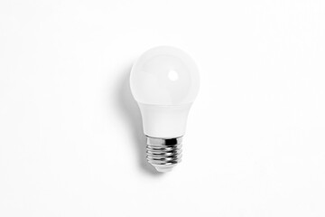 LED light bulb isolated on white background. Led lamp. High-resolution photo.