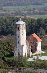 Fototapeta na wymiar Ruins of the medieval church of St. Martin in Martin Breg, Dugo Selo, Croatia