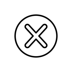 Obraz premium Cross mark, delete, cancel, reject outline icons. Vector illustration. Editable stroke. Isolated icon suitable for web, infographics, interface and apps.