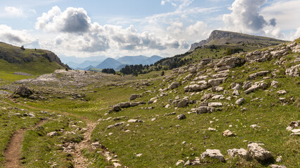 Fototapeta na wymiar Mountain hike on the Vercors Highlands, France