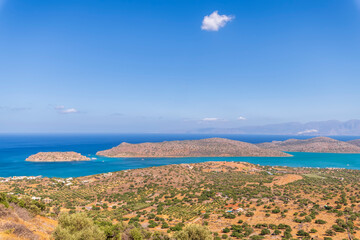 Obraz premium Aerial view of Spinalonga Island, Crete, Greece