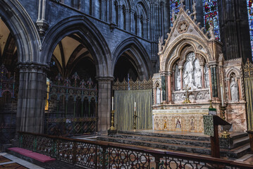 Altar in Scottish Episcopal cathedral of St Mary in New Town of Edinburgh city, Scotland, UK