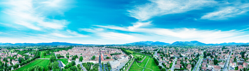 Amazing aerial view of Lucca, famous town of Tuscany