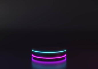 3D Podium. Mock-up Scene. Abstract Geometry with Golden Elements. Minimal Geometric Shapes. Design Element for Stuff