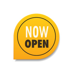 now open sticker coronavirus quarantine is over advertising campaign concept yellow poster label flyer vector illustration