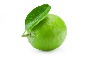 Fresh lime isolated on white background with clipping path.