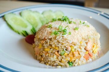 Macro Fried rice thai style