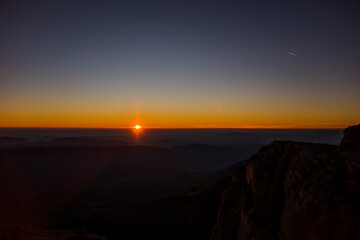 Winter sunset in Serra Del Montsec, Lleida, Spain