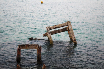 Naklejka premium Objekte in einer Lagune 