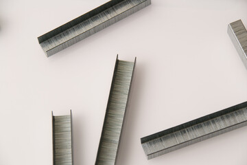 Construction braces on a light background with copy space. The concept of construction, repair,...
