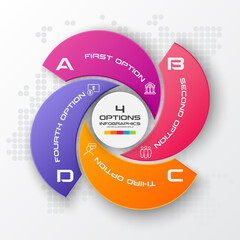 Business infographics template 4 steps ,Vector illustration.