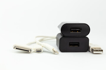 Fototapeta premium Set of different charging cables