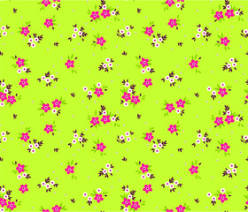 Elegant pattern in small flowers are scattered on the surface. Liberty style. Floral seamless background. Ditsy print. Vector texture. A bouquet of spring flowers for fashion prints.