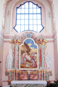 Birth of Jesus, altar in the parish church of St. Mary Magdalene in Sela kod Siska, Croatia