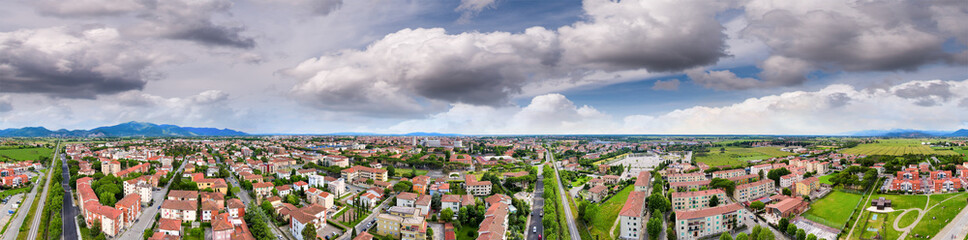 Amazing aerial view of Pisa, famous town of Tuscany