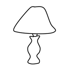 Single lamp  isolated on a white background. Vector drawing in Doodle Style.
