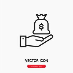 money bag icon vector sign symbol