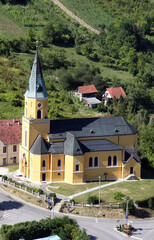 Fototapeta na wymiar Saint George Parish Church in Desinic, Croatia