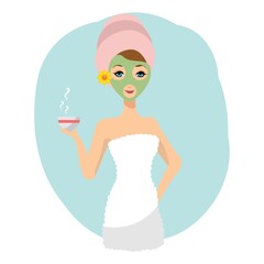 woman with face pack