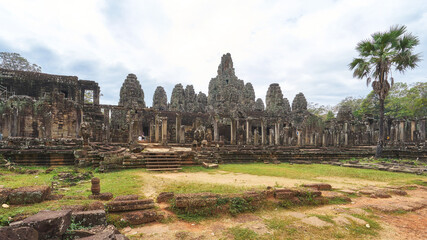 Fototapeta na wymiar Bayon khmer temple at Angkor Wat complex in Cambodia