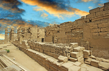 Anscient Temple of Karnak in Luxor - Ruined Thebes Egypt