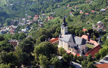 Fototapeta na wymiar Church of Our Lady of Jerusalem at Trski Vrh in Krapina, Croatia