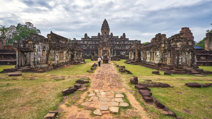 Bakong khmer temple complex in Cambodia
