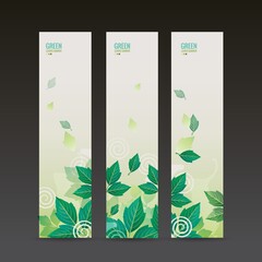 set of leaves banners