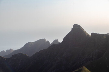 Mountain silhouette landscape, Tenerife Spain
