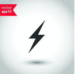 Energy icon. Lightning icon. Studio background. EPS 10 vector flat sign design. Energy symbol pictogram