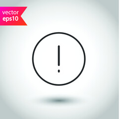 Exclamation point vector icon. EPS 10 vector flat sign design. Exclamation point symbol pictogram. Warning attention caution icon
