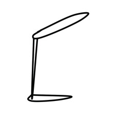 Single table lamp of modern design, isolated on a white background. Vector drawing in the Doodle style.