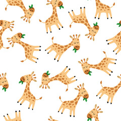 Obraz na płótnie Canvas Giraffe. Seamless pattern for fabric, wrapping paper, wallpaper.