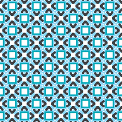 Vector seamless pattern texture background with geometric shapes, colored in blue, black, white colors.