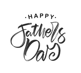 Handwritten calligraphic brush lettering of Happy Father's Day.