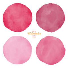 Set of color watercolor stains. Round paint set. Circle colorful grunge paint illustration for decoration summer banners, posters, websites, lists, landing pages etc