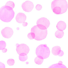 Watercolor texture. Aquarelle circles in pastel colors. Grunge pattern. Watercolor pink, and golden spots.